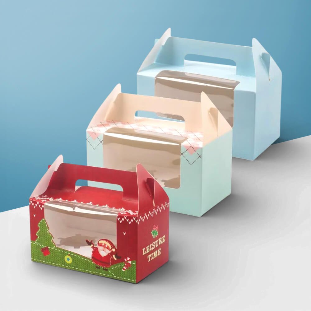 Printed boxes with handles for retail products